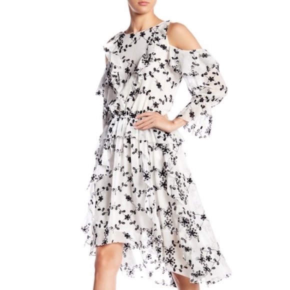 FINAL🚨DONATING SOON‼️ Joie Alpheus Silk Floral-Eyelet Ruffled Dress - Picture 4 of 10